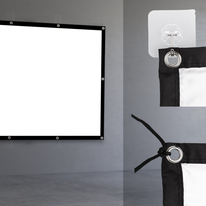 Tela de projeção Maclean, 150", 330x187 cm, borda de 25 mm 16:9, ganchos de tensão, MC-167