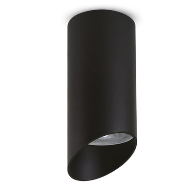 Maclean MCE360 B Luminária de superfície/tubo, spot, redonda, alumínio, GU10, 55x130mm, preta + Lâmpada LED Maclean Energy MCE437 WW GU10 7W branco quente 3000K, 220-240V~, 50/60Hz,