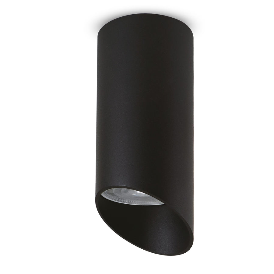 Maclean MCE360 B Luminária/tubo de montagem superficial, spot, redondo, alumínio, GU10, 55x130mm, preto, + lâmpada LED GU10 7W Maclean Energy MCE437 NW branco neutro 4000K, 220-240V~, 50/60Hz, 490lm