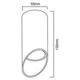 Maclean MCE360 B Luminaria/tubo de superficie, spot, redondo, aluminio, GU10, 55x130mm, color negro, 3pcs + bombilla LED GU10 7W Maclean Energy MCE437 NW blanco neutro 4000K, 220-240V~, 50/60Hz 3pcs