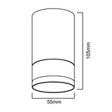 Maclean MCE361 W Luminária/tubo de montagem superficial, spot, redondo, alumínio, GU10, 55x130 mm, branco 3 peças + lâmpada LED GU10 7 W Maclean Energy MCE437 NW branco neutro 4000 K, 220-240 V~, 50/60 Hz 3 peças