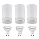 Maclean MCE361 W Luminária/tubo de montagem superficial, spot, redondo, alumínio, GU10, 55x130 mm, branco 3 peças + lâmpada LED GU10 7 W Maclean Energy MCE437 NW branco neutro 4000 K, 220-240 V~, 50/60 Hz 3 peças