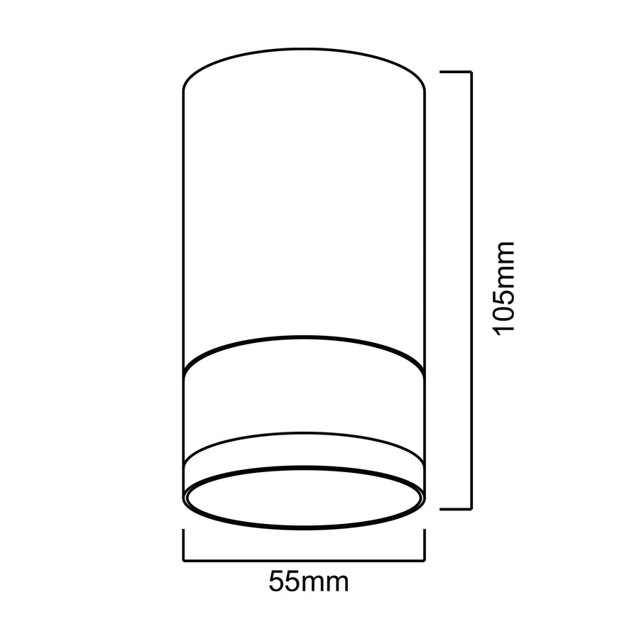 Maclean MCE361 B Luminária/tubo de montagem superficial, spot, redondo, alumínio, GU10, 55x130 mm, preto + Lâmpada LED Maclean Energy MCE437 NW GU10 7 W, branco neutro 4000 K, 220-240 V~, 50/60 Hz, 490 lm
