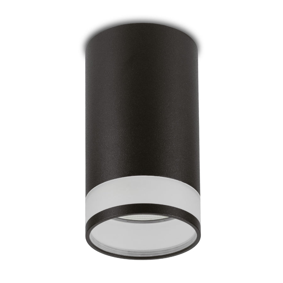 Maclean MCE361 B Luminária/tubo de montagem superficial, spot, redondo, alumínio, GU10, 55x130 mm, preto + Lâmpada LED Maclean Energy MCE437 NW GU10 7 W, branco neutro 4000 K, 220-240 V~, 50/60 Hz, 490 lm
