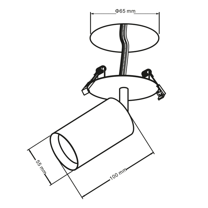 Maclean MCE364 B Luminaria/tubo empotrado, spot, redondo, aluminio, GU10, 55x130mm, color negro, 3pcs+ Bombilla LED GU10 7W Maclean Energy MCE437 NW blanco neutro 4000K, 220-240V~, 50/60Hz, 3pcs