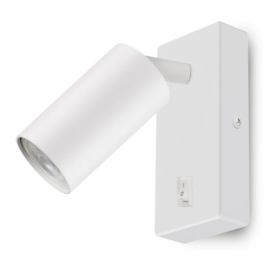 Luminária de parede/teto Maclean, Spot, redonda, GU10, com interruptor 55x90 mm, branca, MCE369 W + lâmpada LED GU10 7 W Maclean Energy MCE437 WW Branco quente 3000 K, 220-240 V~, 50/60 Hz, 490 lm