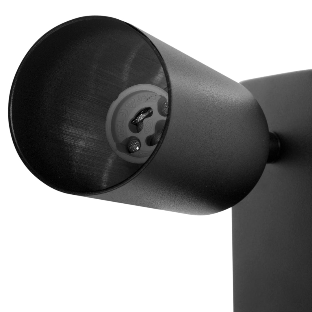 Maclean Aplique/plafón, spot, redondo, GU10, con interruptor 55x90mm, color negro, MCE369 B 2pcs+ Bombilla LED GU10 7W Maclean Energy MCE437 WW blanco cálido 3000K, 220-240V~, 50/60Hz, 2pcs