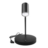 Maclean MCE370 B Candeeiro de mesa GU10, spot, redondo, GU10, com interruptor 55x90mm, preto + lâmpada LED GU10 7W Maclean Energy MCE437 NW branco neutro 4000K, 220-240V~, 50/60Hz, 490 lúmens