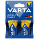 VARTA Longlife Power, 2 pilas alcalinas, tamaño D / R20, 1,5 V