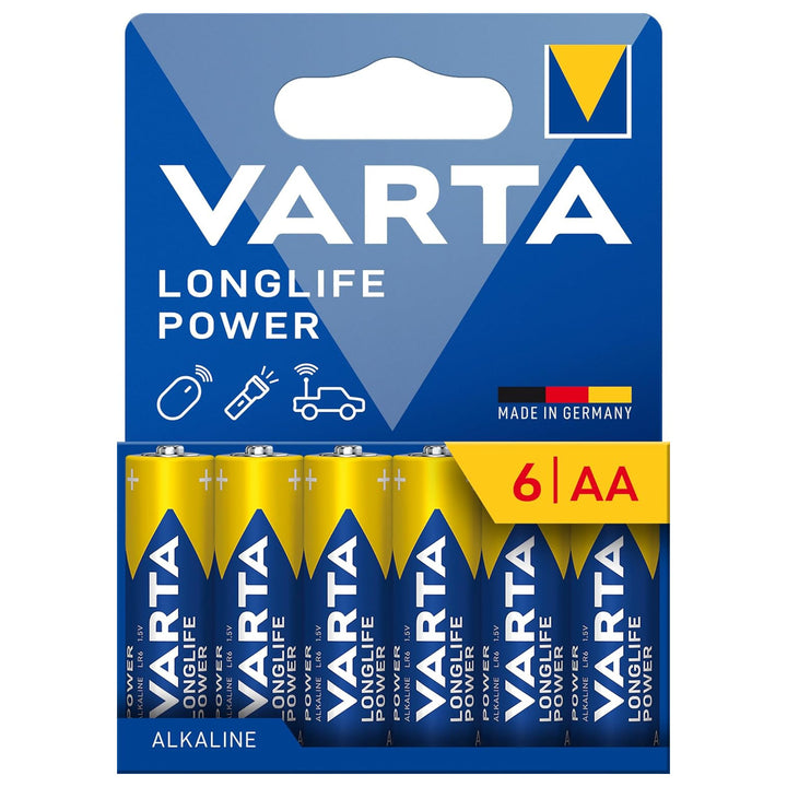 VARTA Longlife Power, 6 pilas alcalinas AA, LR06, 1,5 V