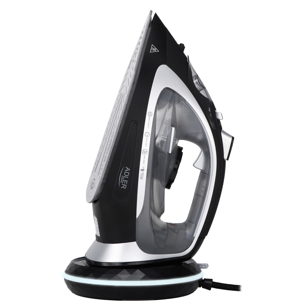 Ferro a vapor sem fio Adler AD 5043, placa de cerâmica, 2800 W