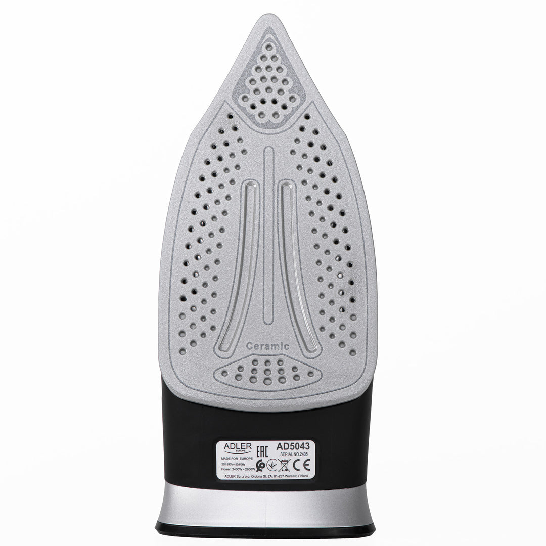 Ferro a vapor sem fio Adler AD 5043, placa de cerâmica, 2800 W
