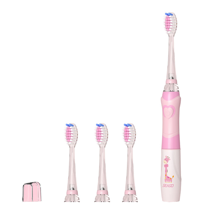 SEAGO cepillo dental sónico para niños, rosa, 3 puntas, SG-977 Rosa + SEAGO cepillo dental sónico para niños, verde, 3 puntas,SG-977 Verde