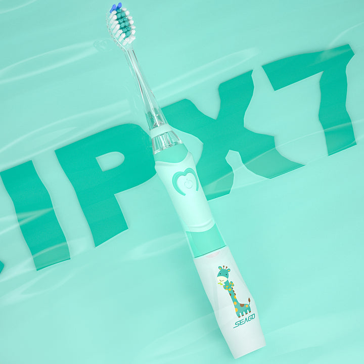 SEAGO cepillo dental sónico para niños, rosa, 3 puntas, SG-977 Rosa + SEAGO cepillo dental sónico para niños, verde, 3 puntas,SG-977 Verde