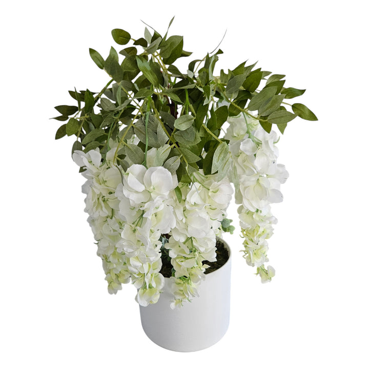 Glicinia artificial Damich, flores de 3 tallos, 9 inflorescencias, 9pwb
