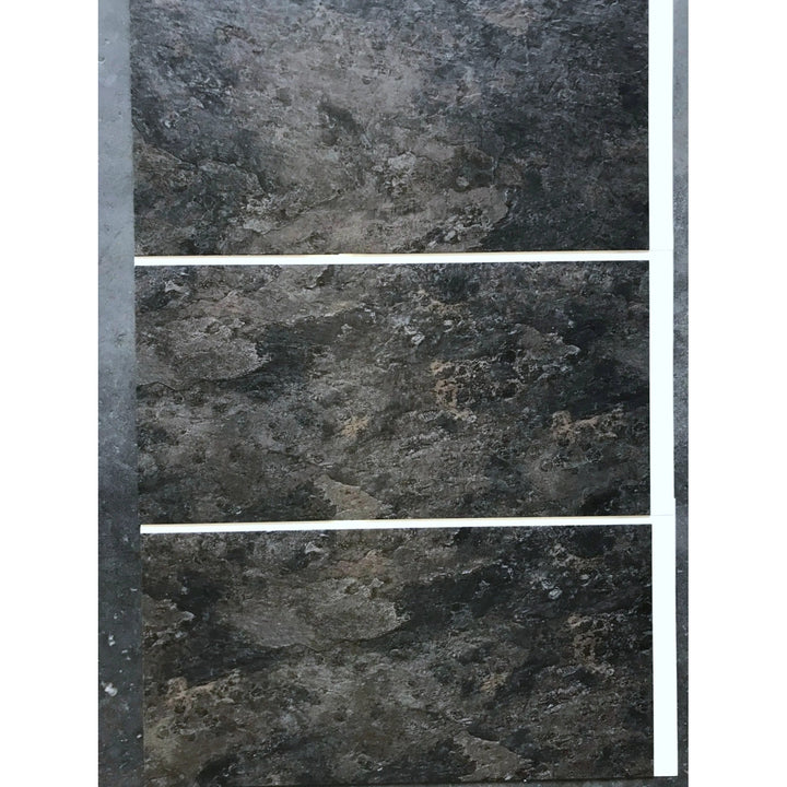 Fliesana Baldosas autoadhesivas para pared y suelo, juego de 3, impermeables, diseño de piedra natural (pizarra)