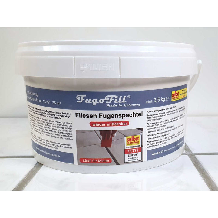 FugoFill masilla removible para juntas de baldosas, 2,5 kg, gris