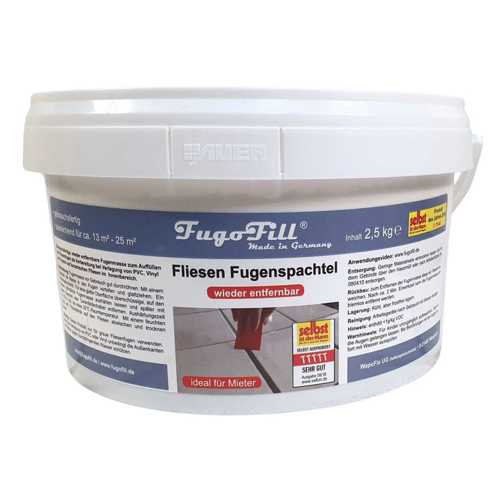 FugoFill masilla removible para juntas de baldosas, 2,5 kg, gris
