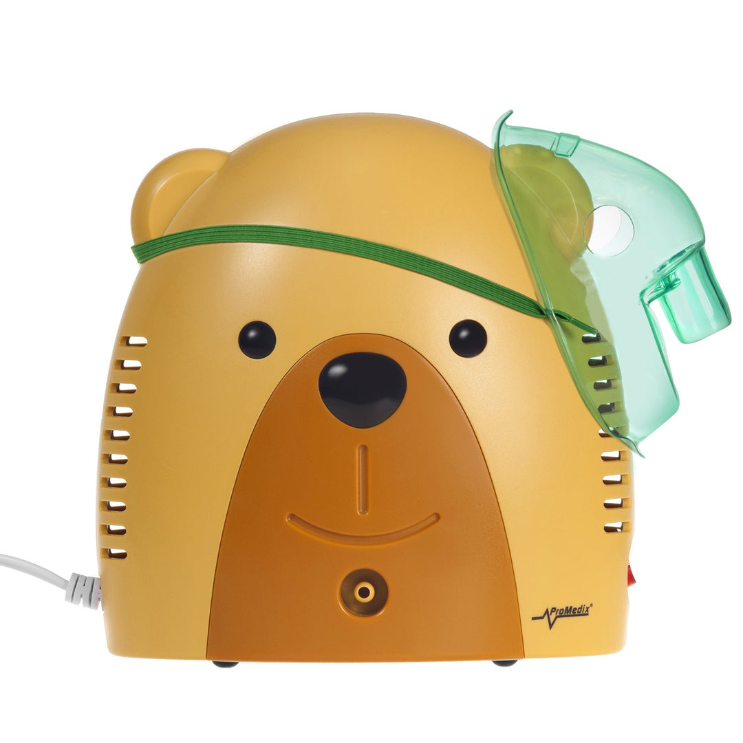 Inalador infantil Promedix, ursinho de peluche, nebulizador, máscara, conjunto de filtros, PR-811 + termómetro médico infravermelho sem contacto Promedix PR-960