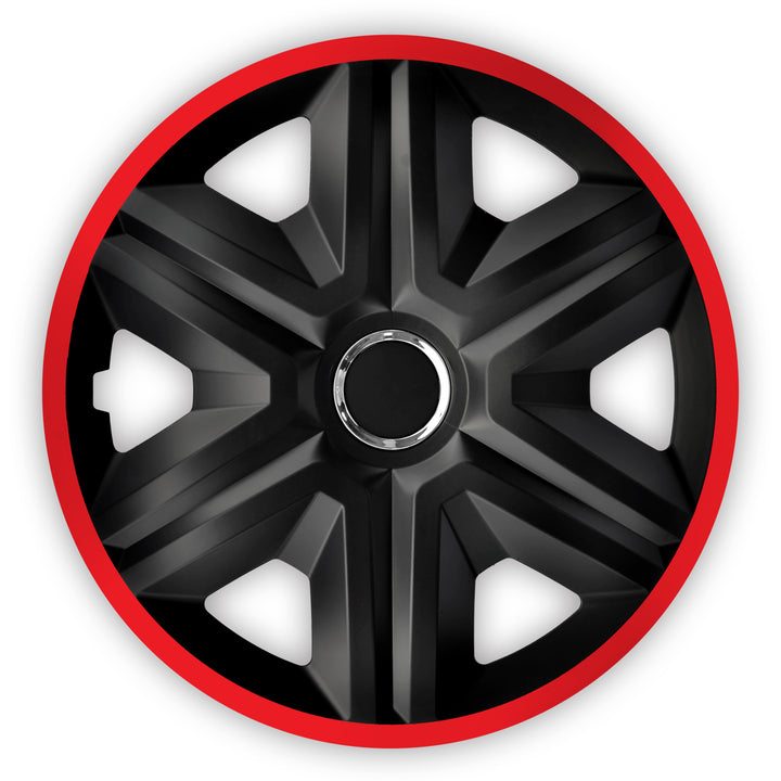 Tapacubos universal 16'' NRM Fast Lux negro/rojo 1 ud.