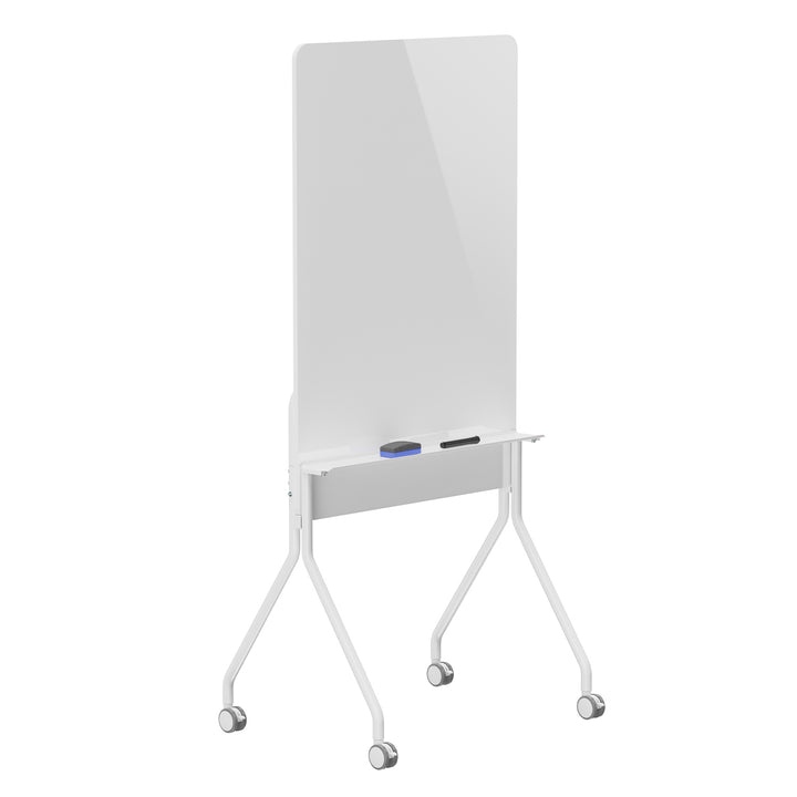 Pizarra móvil de borrado en seco Ergo Office, orientación vertical, blanca, de una cara, con estante, dimensiones de la pizarra 1190x790mm, ER-305