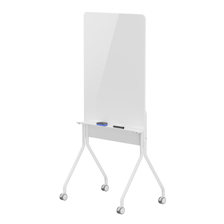 Pizarra móvil de borrado en seco Ergo Office, orientación vertical, blanca, de una cara, con estante, dimensiones de la pizarra 1190x790mm, ER-305