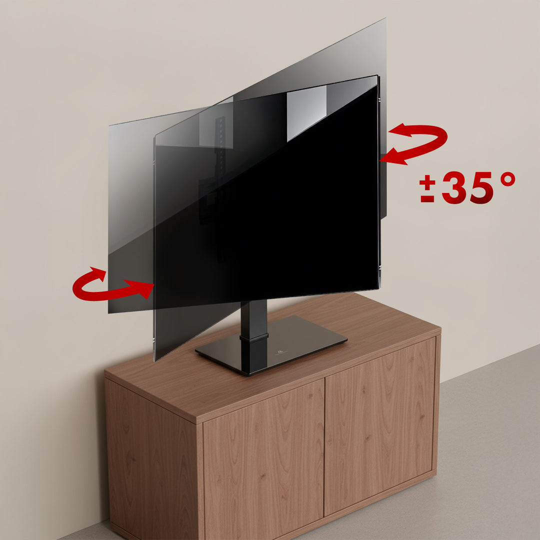 Soporte de TV universal Maclean, para mueble RTV, soporte, máx. 40kg, máx. VESA 400x400, ajuste de altura e inclinación, para televisores de 32-65", MC-1240