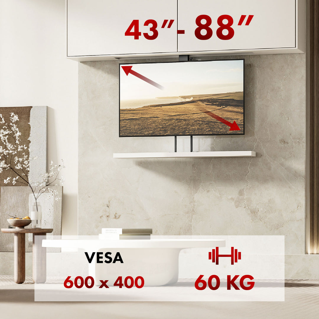 Agarre eléctrico de techo y suelo, extraíble Maclean, 43''-88'', VESA 600x400, máx. 60kg, 100-240V AC,50/60Hz