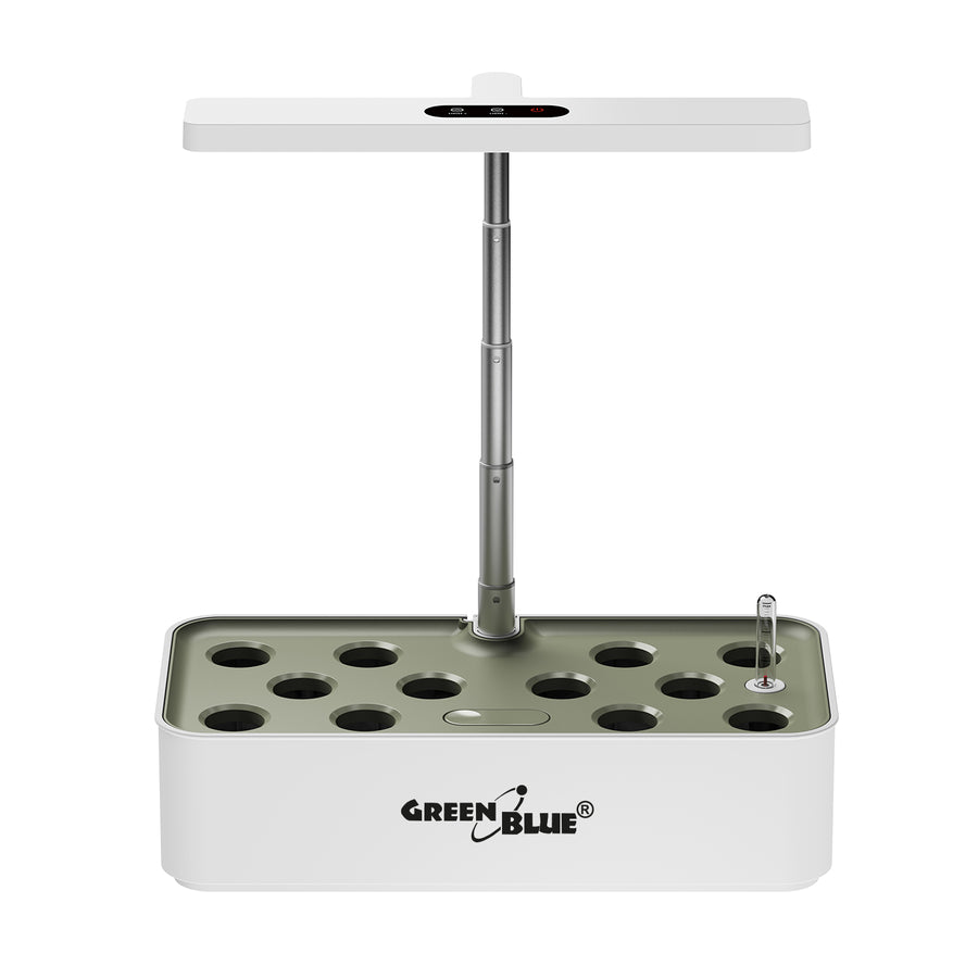 Sistema inteligente de cultivo interior GreenBlue, maceta SMART, capacidad de 4 l, para 12 plantas, LED de espectro completo, GB133