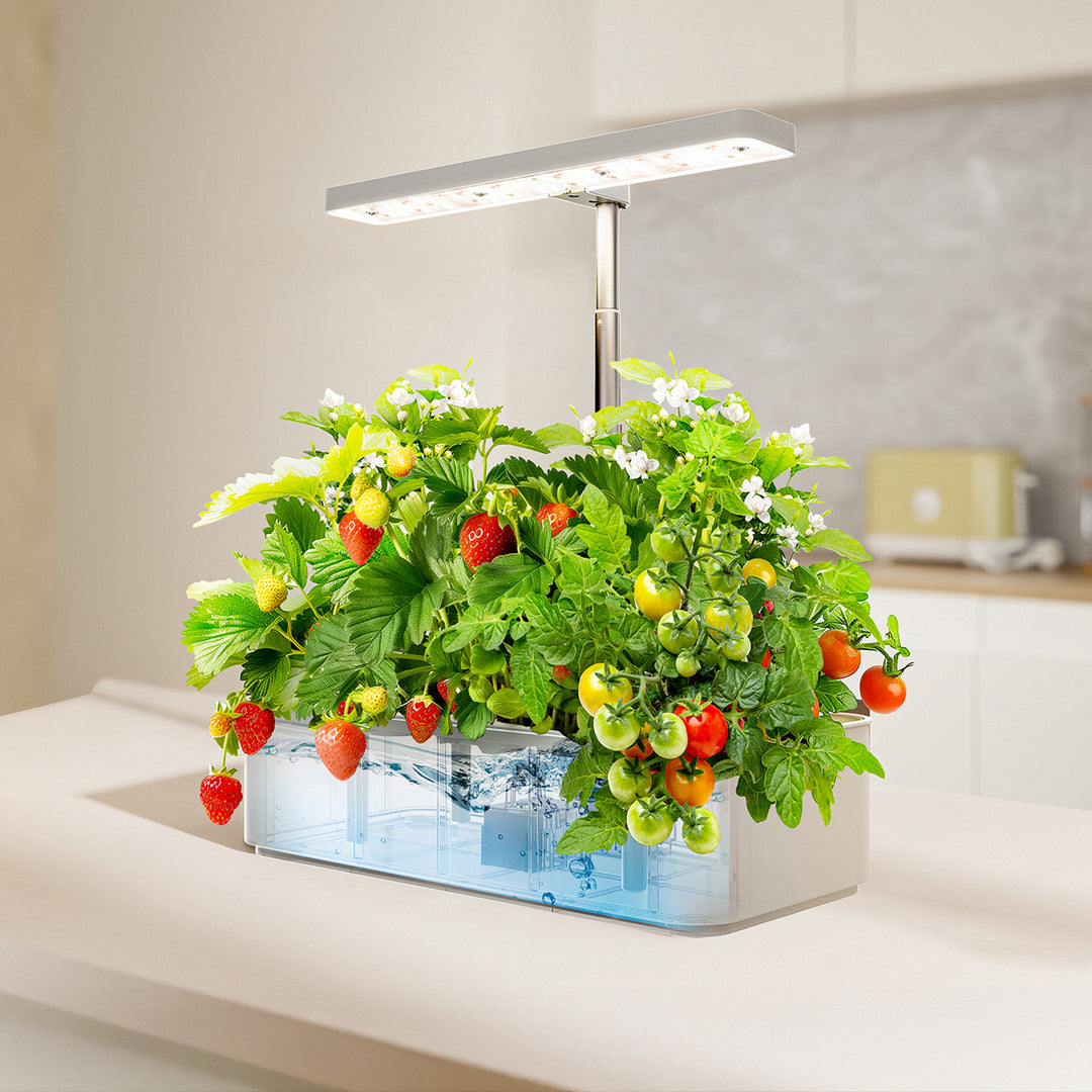 Sistema inteligente de cultivo de plantas de interior GreenBlue, maceta SMART, 4L de capacidad, para 12 plantas, LED de espectro completo, GB133