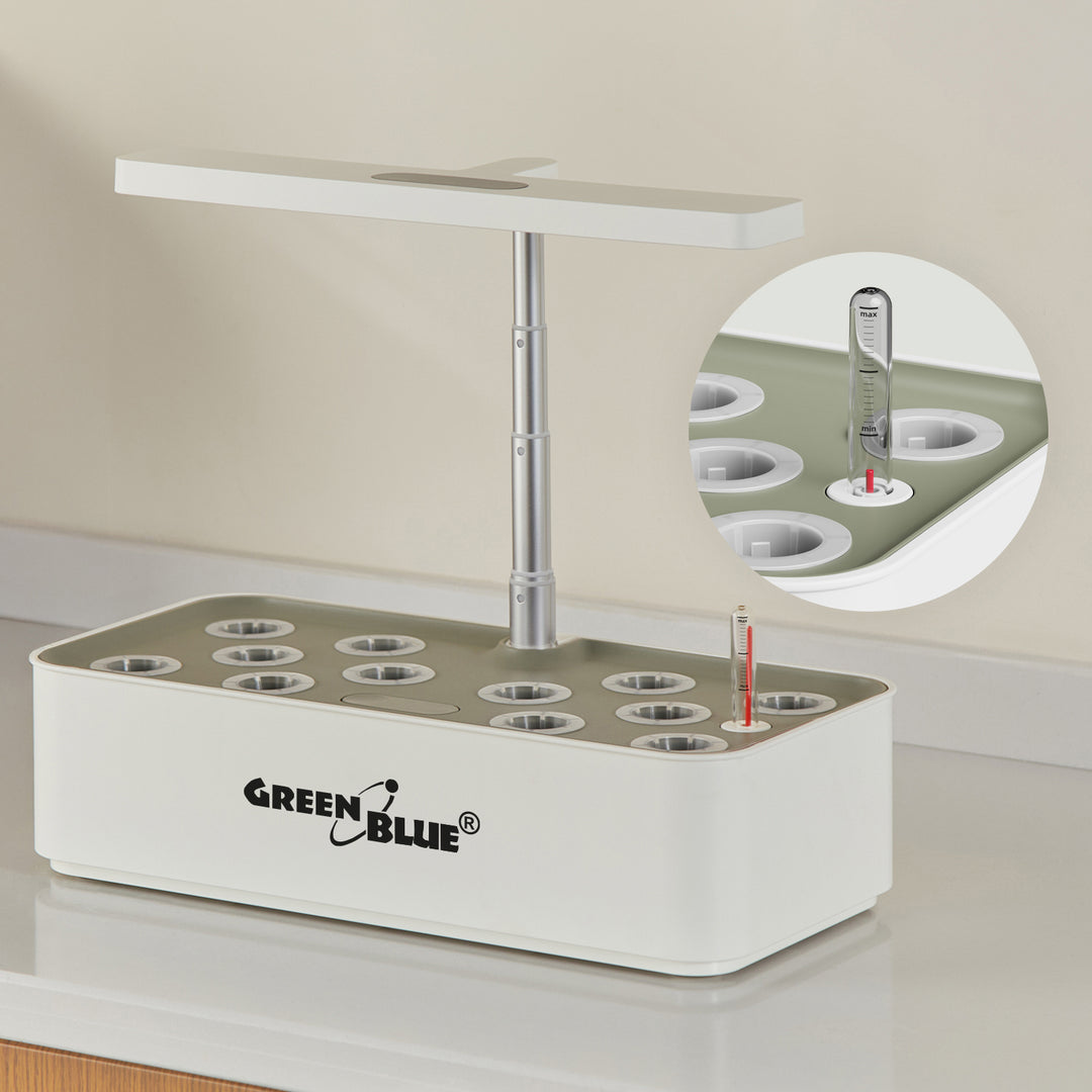 Sistema inteligente de cultivo de plantas de interior GreenBlue, maceta SMART, 4L de capacidad, para 12 plantas, LED de espectro completo, GB133