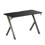 Escritorio para juegos NanoRS, negro, con soporte para auriculares y vasos, max. 75kg, dimensiones 1200x600x750mm, RS101