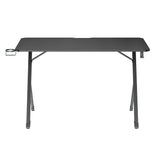 Escritorio para juegos NanoRS, negro, con soporte para auriculares y vasos, max. 75kg, dimensiones 1200x600x750mm, RS101