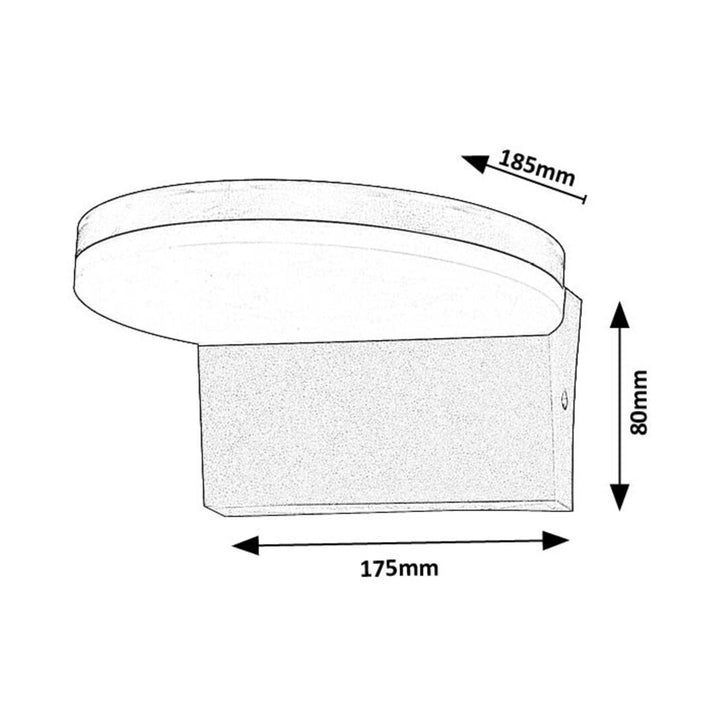 Rabalux Batida Aplique de pared, Iluminación de exterior, 9W, negro
