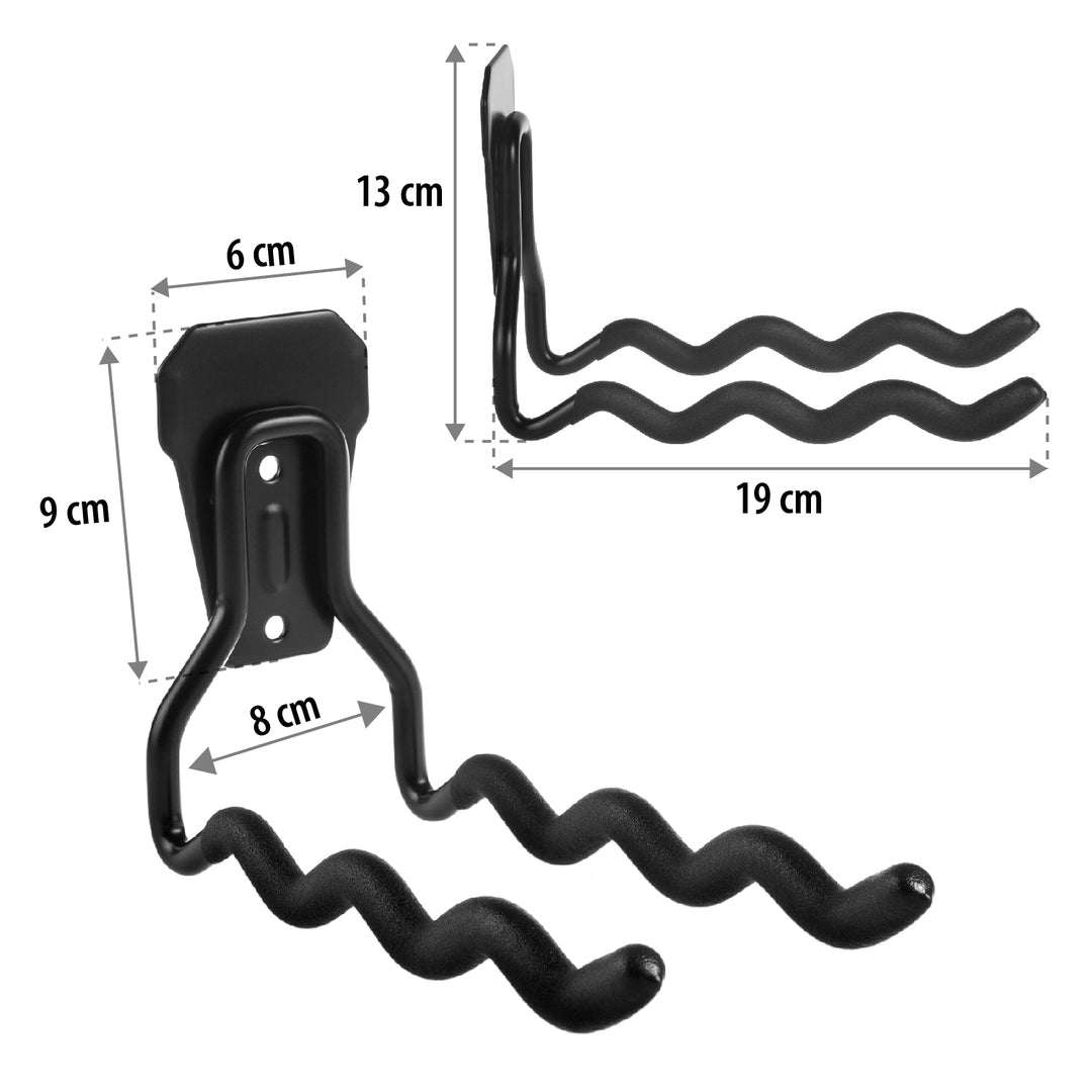 Suporte de parede para ferramentas Maclean, rodas, escada, bicicleta, aço, carga máxima de 30 kg, MC-486, 4 peças