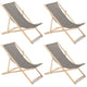 Espreguiçadeira GreenBlue GB183M Classic Beech, Cinza Mescla, Conjunto de 4