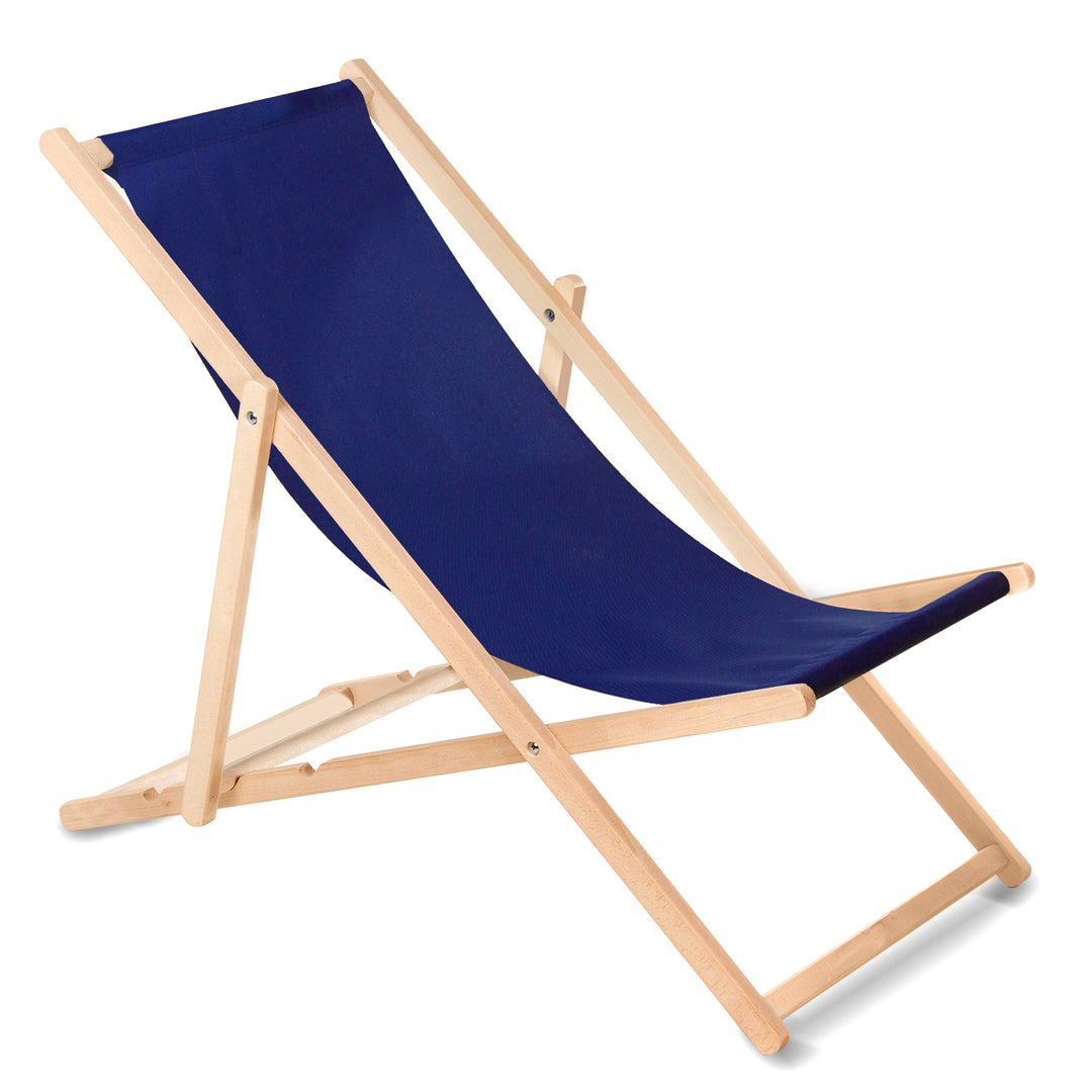 GreenBlue GB183 Tumbona clásica de madera de haya, Color azul marino, 4 unidades