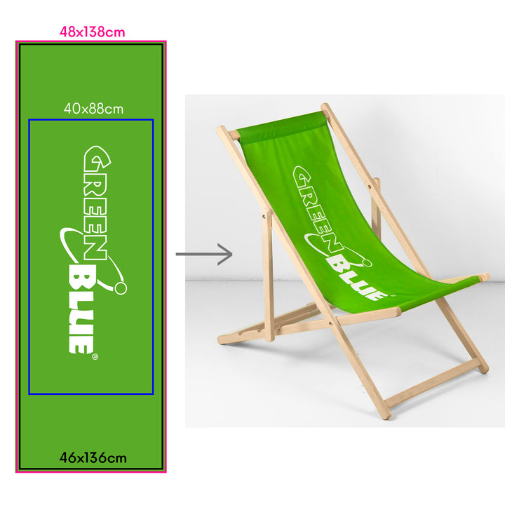 GreenBlue GB183 Tumbona reclinable clásico de haya con su propia impresión, 4 piezas