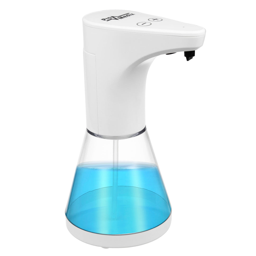 Dispensador automático Promedix, recipiente dispensador para sabonetes líquidos, líquidos desinfectantes, 480ml, 4 pilhas AA PR-530 + 4 pilhas Varta Industrial LR6/AA R-06