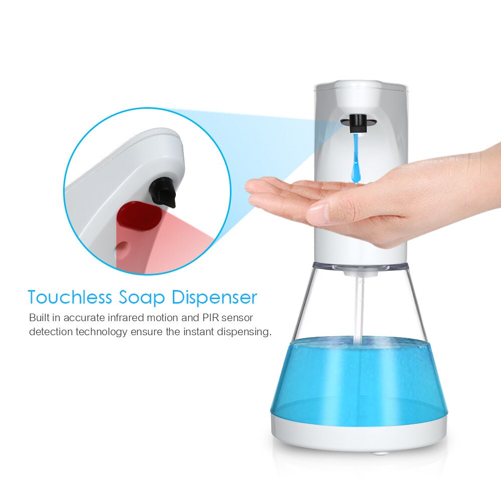 Dispensador automático Promedix, recipiente dispensador para sabonetes líquidos, líquidos desinfectantes, 480ml, 4 pilhas AA PR-530 + 4 pilhas Varta Industrial LR6/AA R-06