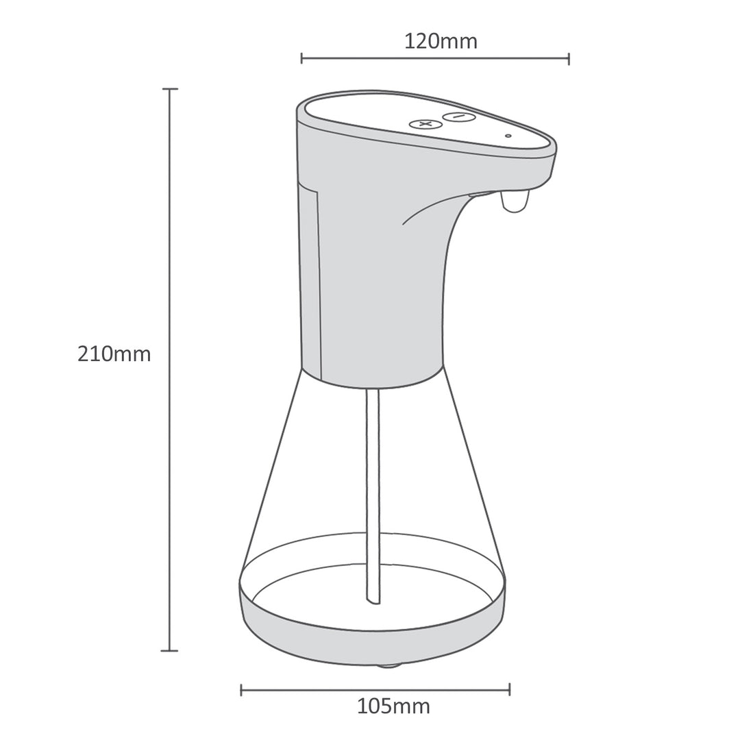 Dispensador automático Promedix, recipiente dispensador para sabonetes líquidos, líquidos desinfectantes, 480ml, 4 pilhas AA PR-530 + 4 pilhas Varta Industrial LR6/AA R-06