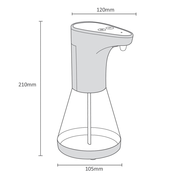 Dispensador automático Promedix, recipiente dispensador para sabonetes líquidos, líquidos desinfectantes, 480ml, 4 pilhas AA PR-530 + 4 pilhas Varta Industrial LR6/AA R-06