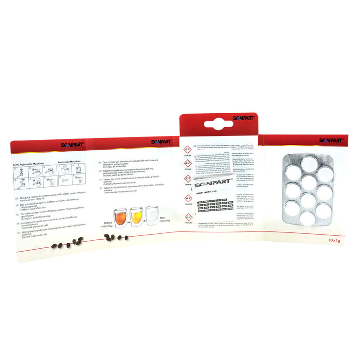 Pastillas de limpieza para cafeteras, 10 unidades, universal, Scanpart