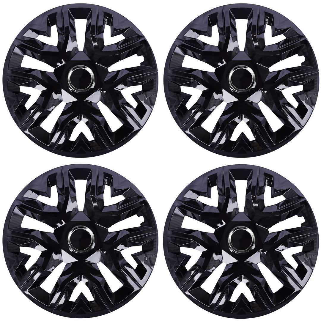 NRM Perfecto Tapacubos universales 16'' lacado negro 4 piezas