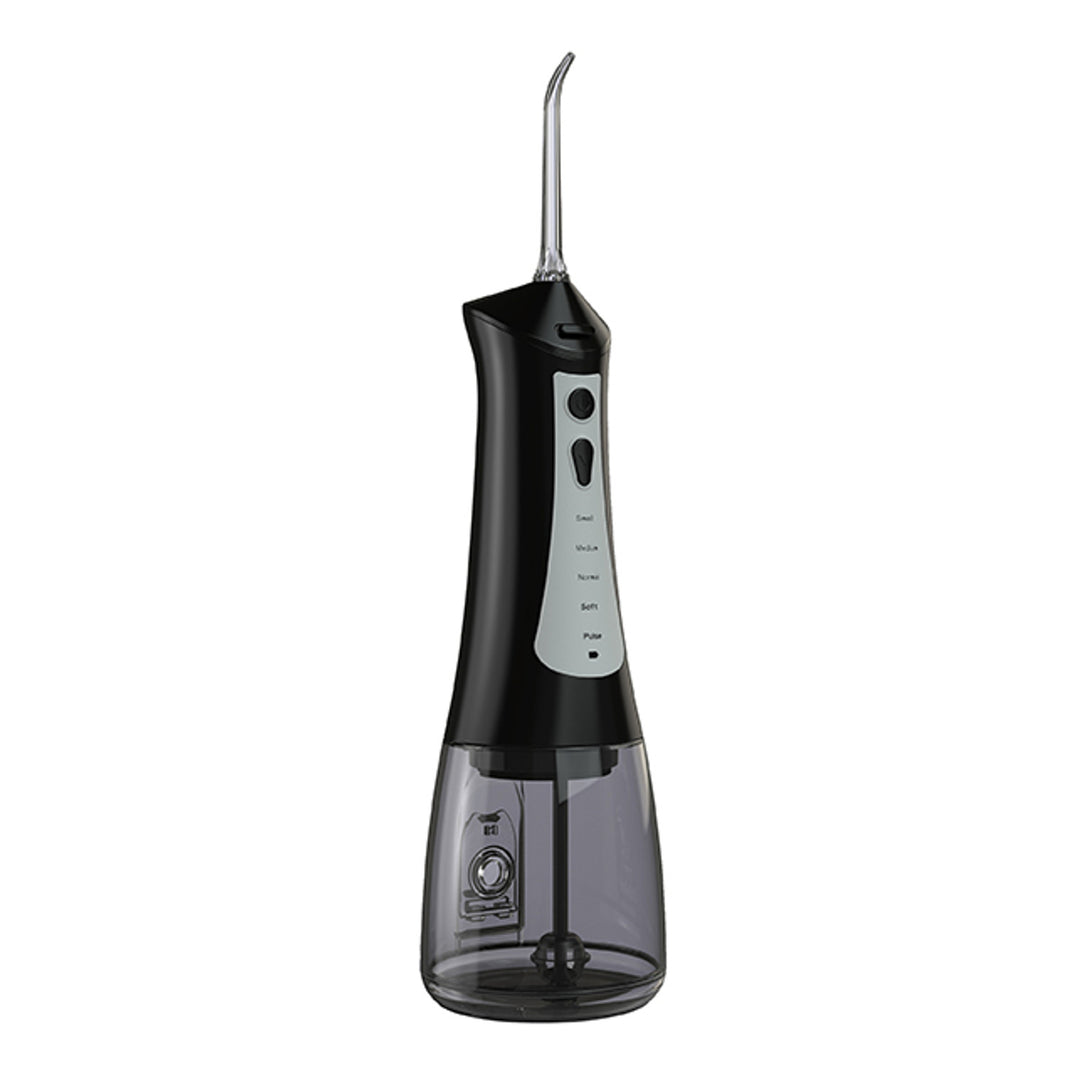 Irrigador Dentário LAFE CleanPRO Preto – 5 Modos, 6 Bocais, 300ml, IPX7, Bateria de 2000mAh, Portátil, Recarregável via USB