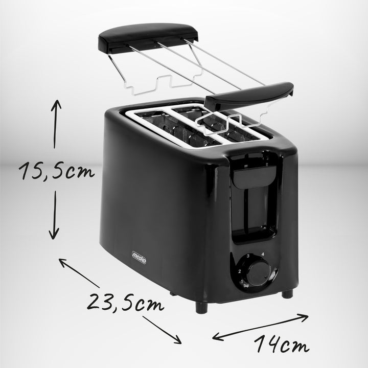 Torradeira Mesko, Torradeira de 2 Fatias, 900 W, Preta, MS 3220