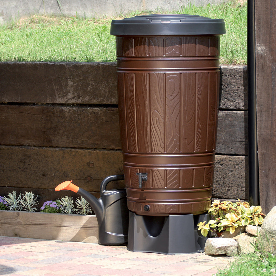 Recipiente de almacenamiento de agua de lluvia, capacidad 265l, marrón, Woodcan