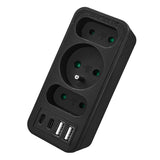 Toma de corriente x3 + 4xUSB Maclean, divisor de 3 tomas, 2xUSB A, 2xUSB C PD 20W, 1x16A + 2x6A, MCE248 F/B