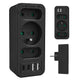 Toma de corriente x3 + 4xUSB Maclean, divisor de 3 tomas, 2xUSB A, 2xUSB C PD 20W, 1x16A + 2x6A, MCE248 F/B