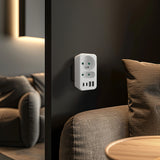 Toma de corriente Maclean x2 + 4xUSB, divisor con 2 tomas, 2xUSB A, 2xUSB C PD 20W, 1x16A + 1x6A, MCE249 F/W